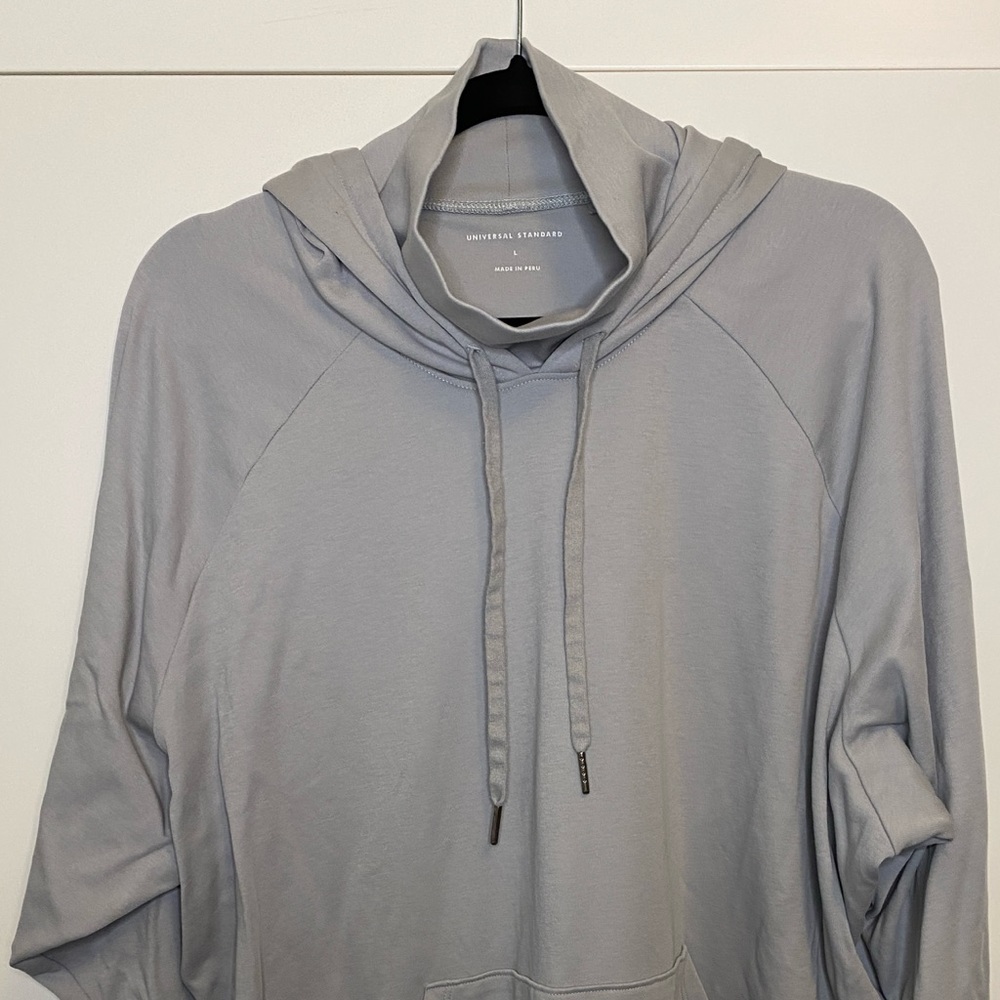 Universal Standard mock neck gray hoodie